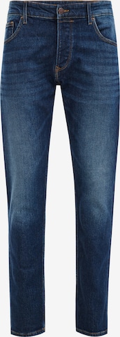 WE Fashion Slimfit Jeans in Blauw: voorkant