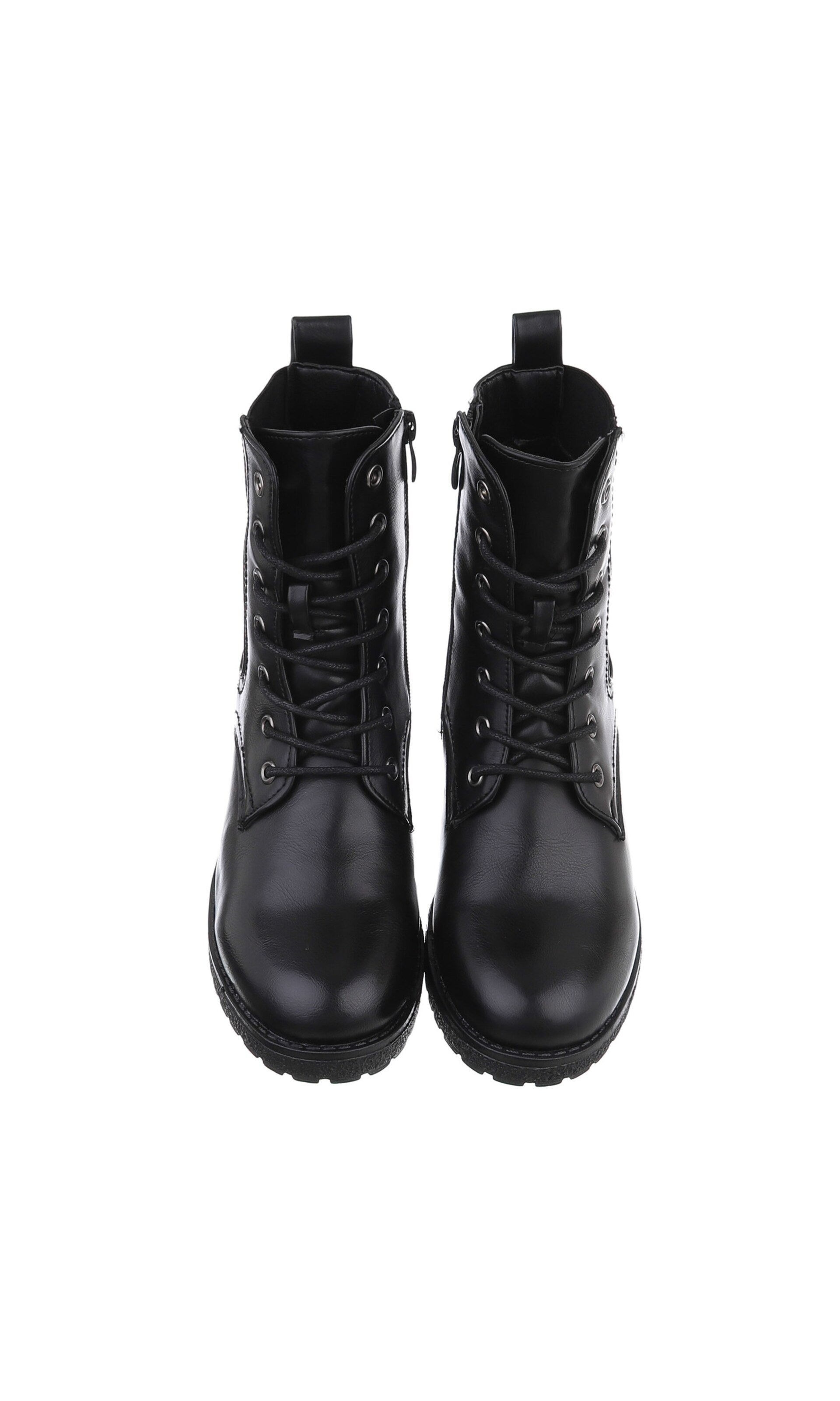 Ital-Design Schnürstiefelette in Schwarz