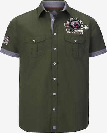 Jan Vanderstorm Regular fit Button Up Shirt 'Snofred' in Green: front