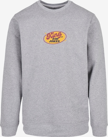 F4NT4STIC Sweatshirt 'King Of Dad Jokes Witziges Vatertagsmotiv' in Grau: Vorderseite
