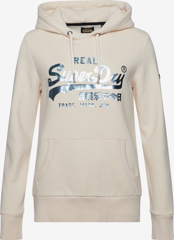 Sweat-shirt Superdry en beige : devant