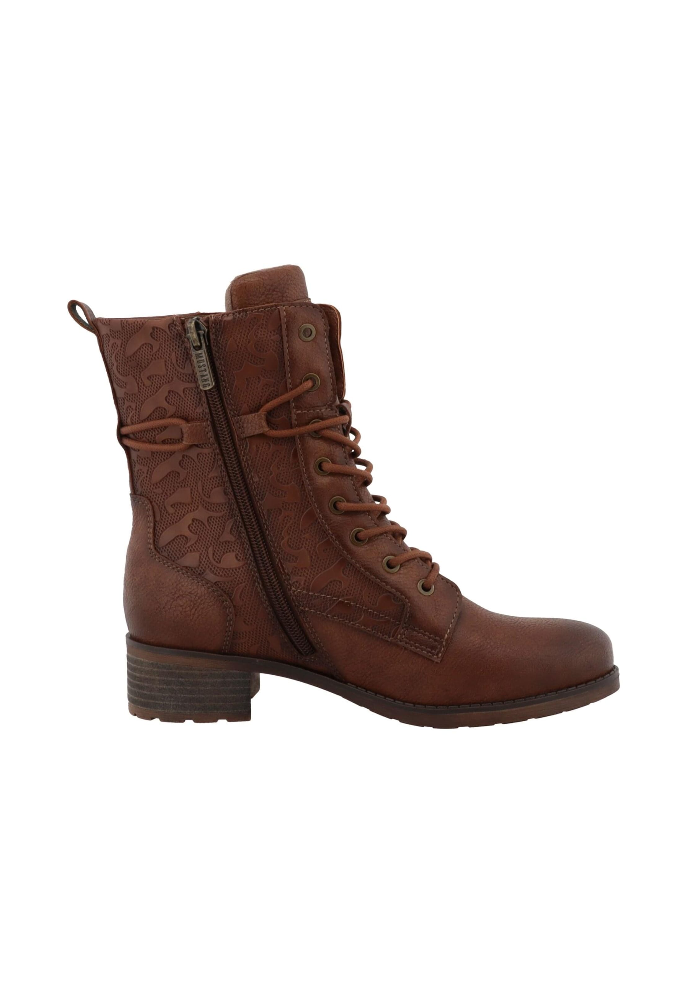 MUSTANG Schnürstiefelette in Rot