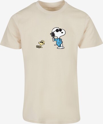 Merchcode Shirt 'Peanuts Sunglasses V2' in Beige: front