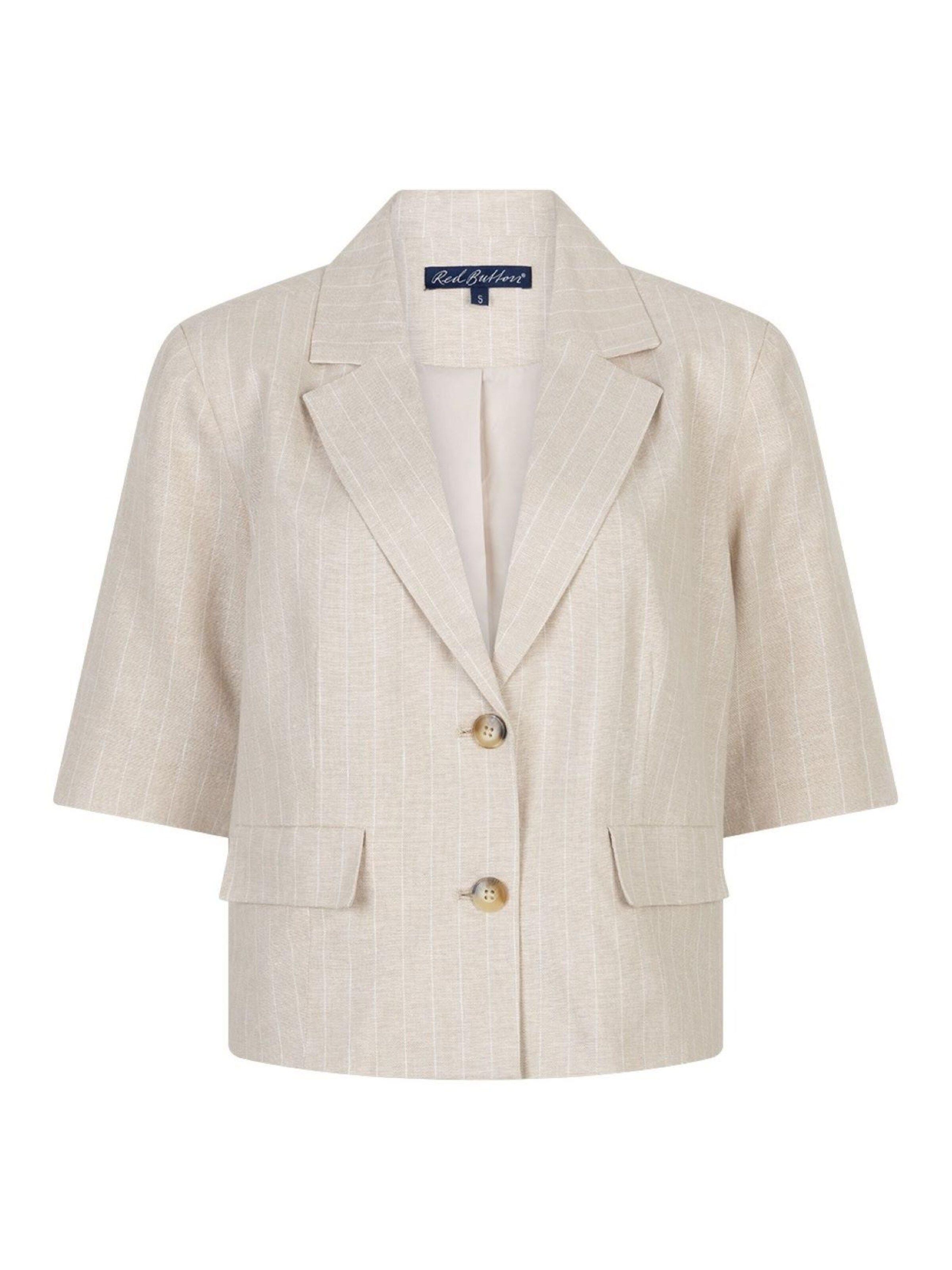 Red Button Blazers 'Red Button Blazer Linen Pin' in de kleur Offwhite, Productweergave