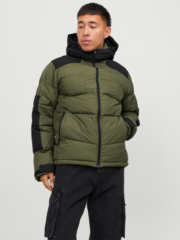 JACK & JONES Winter Jacket 'Otis' in Green: front