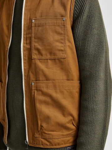 SELECTED HOMME Vest 'Baker' in Brown