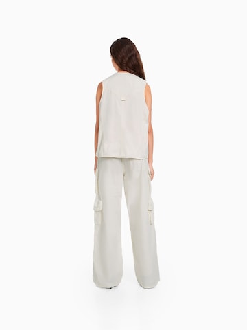 Loosefit Pantalon cargo Bershka en blanc