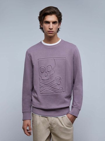 Sweat-shirt 'Engraving' Scalpers en violet : devant