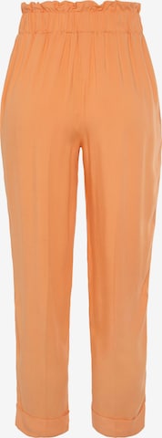 LASCANA - Loosefit Pantalón plisado en naranja