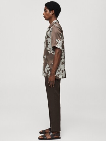 MANGO MAN Regular fit Button Up Shirt 'Mauit' in Brown