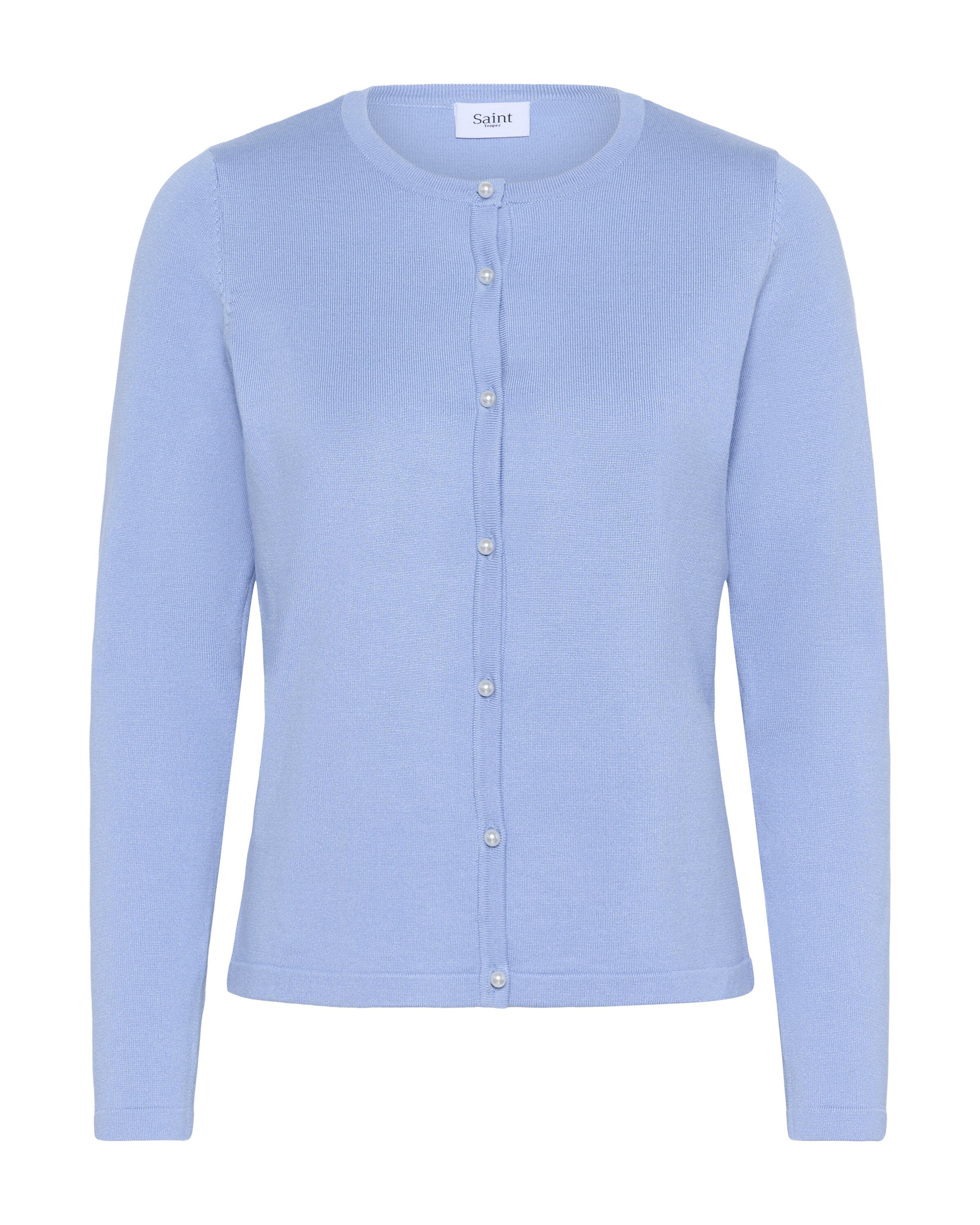 SAINT TROPEZ - Casaco de malha 'Jemma' em azul: frente