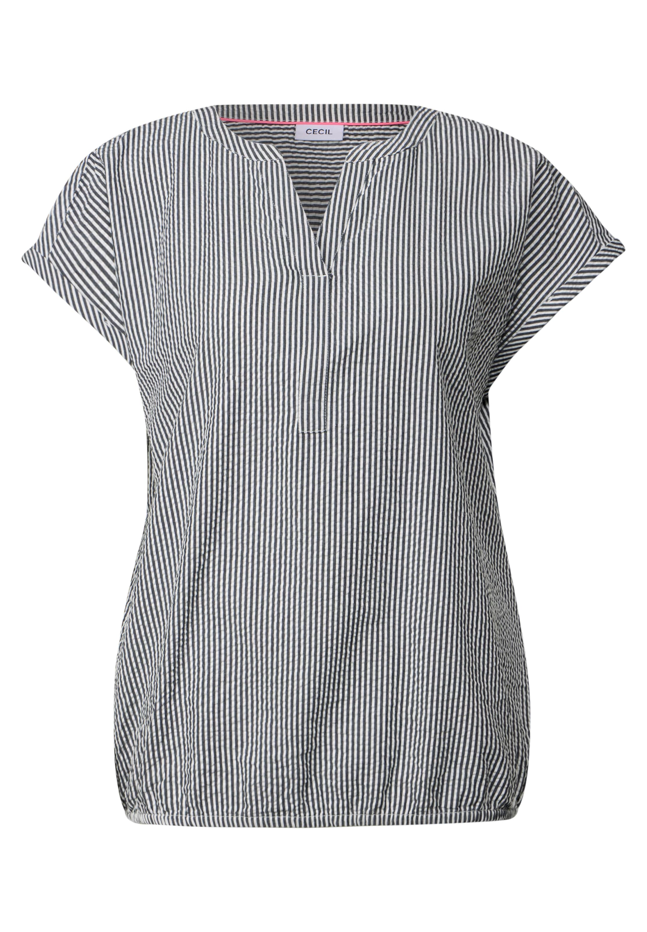 CECIL Blouse 'Seersucker' in Blue: front