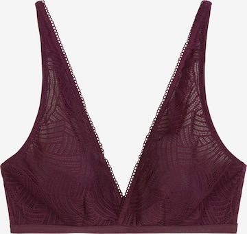 Marc O'Polo T-Shirt Bralette ' Timeless Lace ' in Rot: Vorderseite