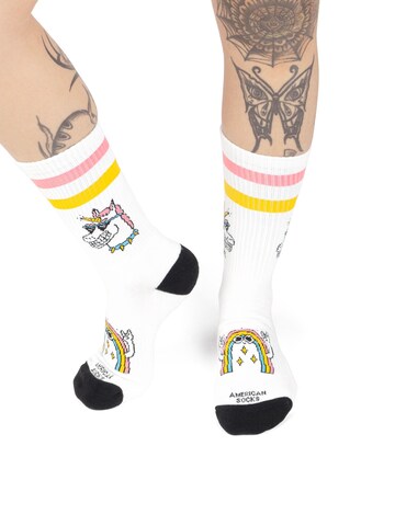 American Socks Socks 'Unicorn' in White