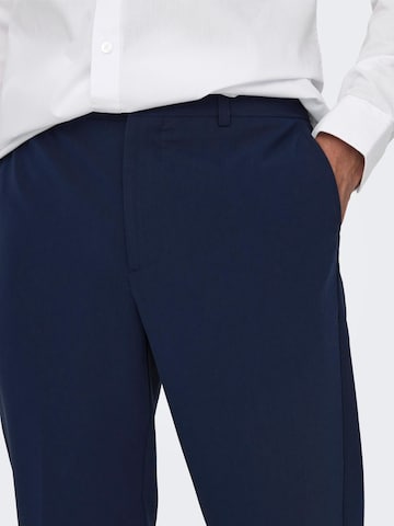 Only & Sons Regular Pleated Pants 'Eve' in Blue