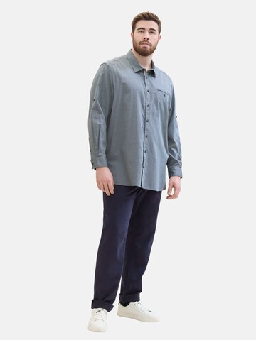 TOM TAILOR Men + Regular fit Button Up Shirt in Blue