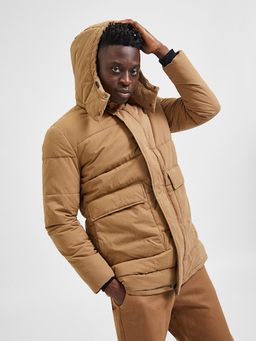 Parka invernale 'Bow' di SELECTED HOMME in marrone