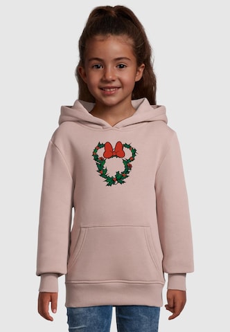 ABSOLUTE CULT Sweatshirt 'Minnie Mouse - Xmas Wreath' in Pink: front