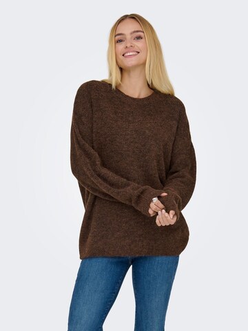 ONLY Pullover 'AZU' in Braun: Vorderseite