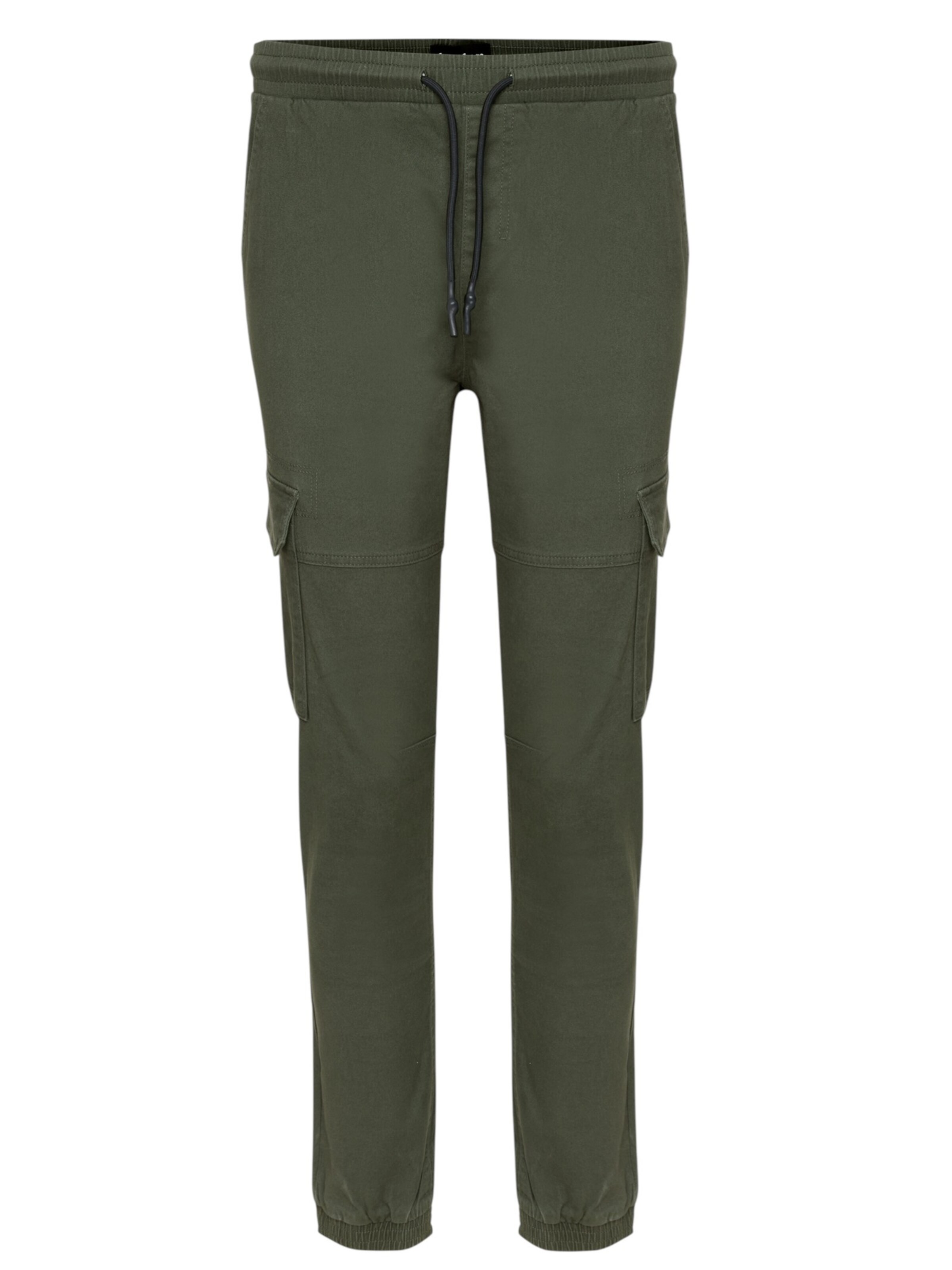 Threadbare Regular lange Cargohose 'Belfast' in Grün: Vorderseite
