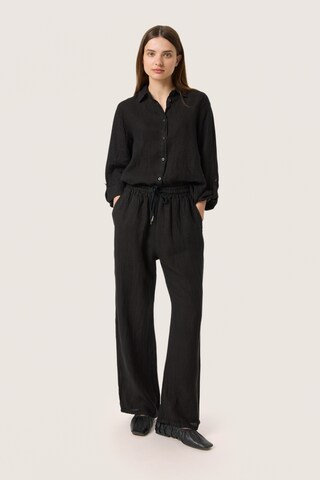 SOAKED IN LUXURY Loosefit Hose 'Auran' in Schwarz: Vorderseite