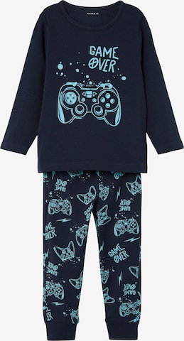 NAME IT - Pijama 'KENNERT' em azul: frente