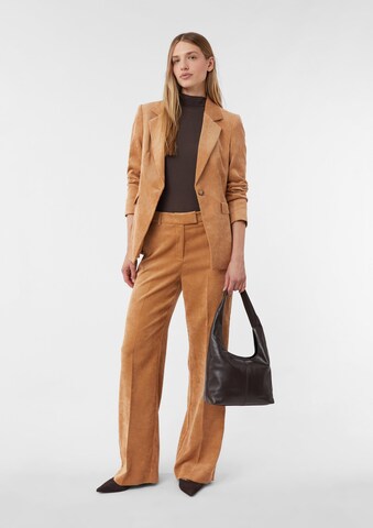 Wide Leg Pantalon à plis COMMA en marron