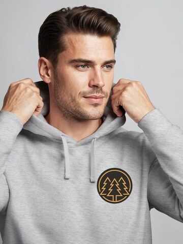 Neverless Sweatshirt 'Bäume Badge' in Grau