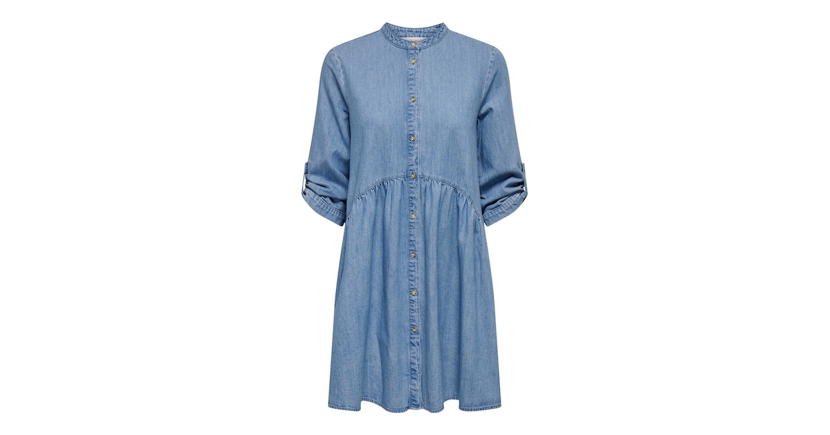 only denim dress ONLY belted Denim Mini Dress in mid Blue wash
