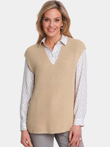 Goldner Pullover in Beige: Vorderseite