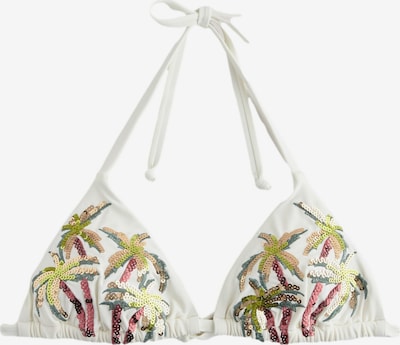 Bikinio viršutinė dalis iš Next, spalva – smėlio spalva / rusvai žalia / burgundiško vyno spalva / balta, Prekių apžvalga