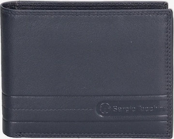 Portamonete 'Portafoglio Uomo Vera Pelle Sergio Tacchini Compatto 12x9,5 cm' di Sergio Tacchini in blu: frontale