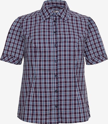 SHEEGO Athletic Button Up Shirt in Blue: front