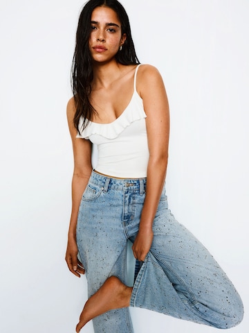 Bershka Top in Beige: voorkant