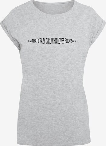 Merchcode T-Shirt 'Football Girl' in Grau: predná strana