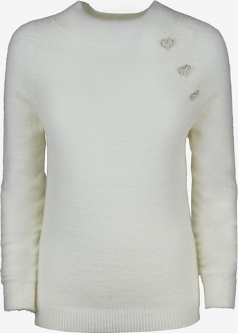 Influencer Sweater in White: front