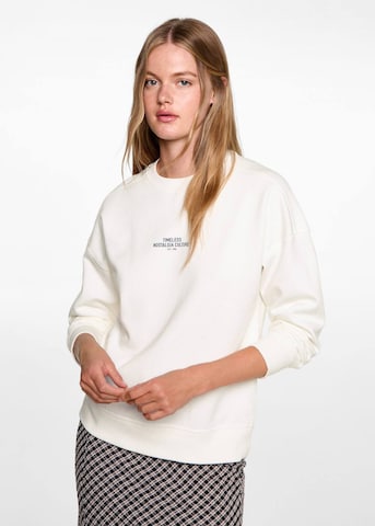 MANGO TEEN Sweatshirt 'Timeless' in Weiß: Vorderseite