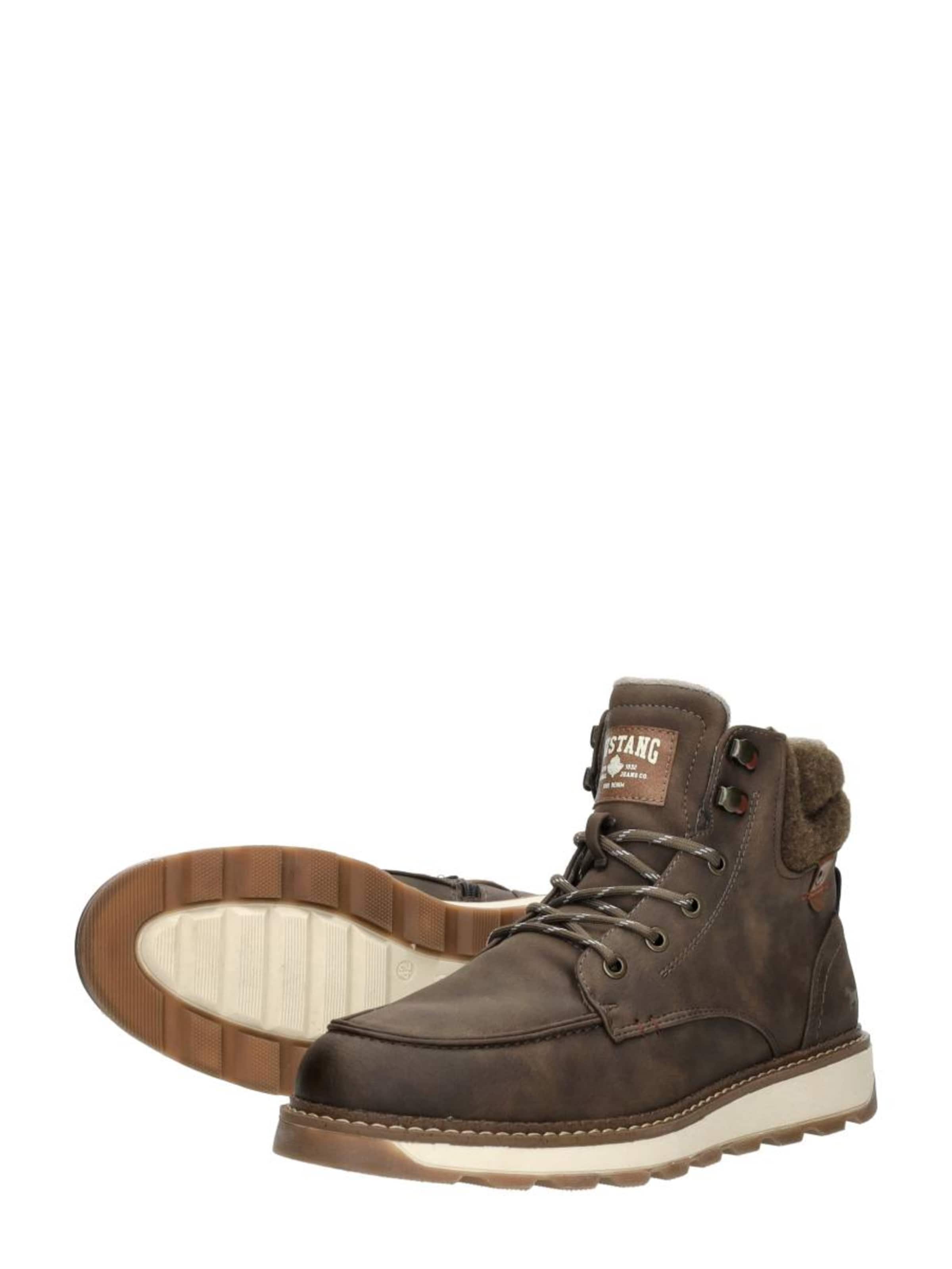 MUSTANG Lace-up boot 'Veterschoenen Hoog' in Brown