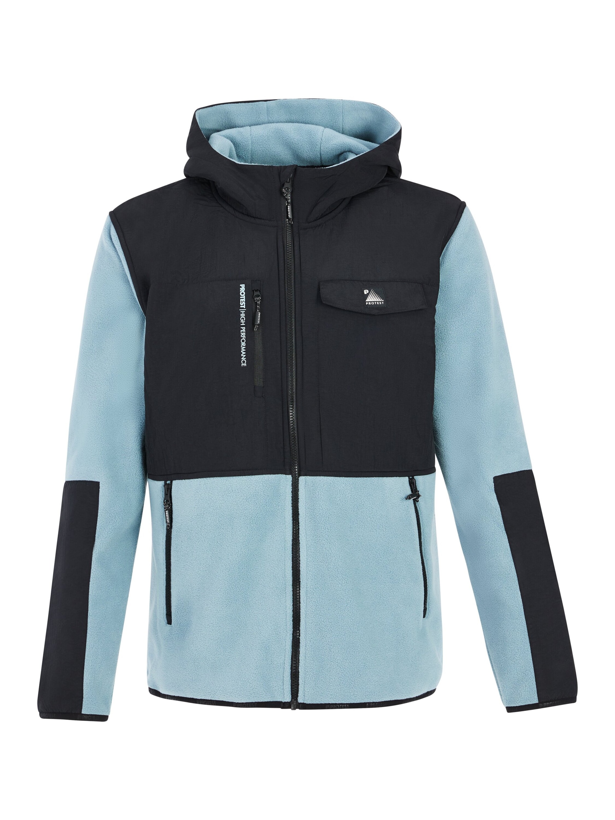 PROTEST Fleecejacke 'PRTGRID'‌‌ in Blau: Vorderseite