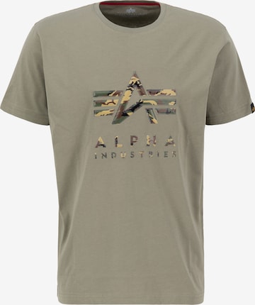 ALPHA INDUSTRIES T-shirt i grön: framsida