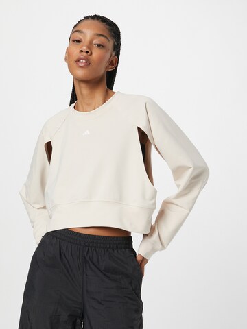 ADIDAS PERFORMANCE Sports sweatshirt 'Power' in Beige: front