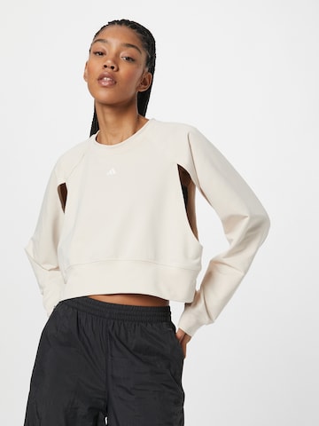 ADIDAS PERFORMANCE Sportief sweatshirt 'Power' in Beige: voorkant