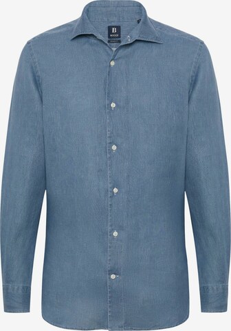 Coupe regular Chemise Boggi Milano en bleu : devant