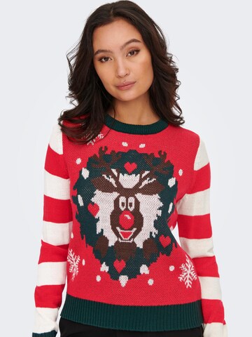 ONLY Pullover 'Xmas' in Rot