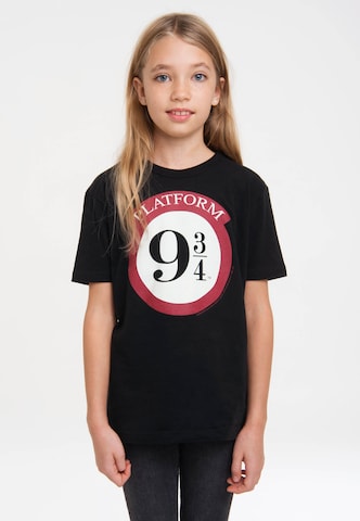 LOGOSHIRT T-Shirt 'Harry Potter – Hogwarts Express' in Schwarz: predná strana