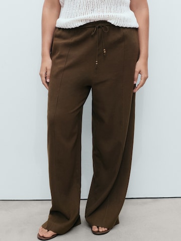 MANGO Loosefit Broek 'SCOTT' in Bruin: voorkant