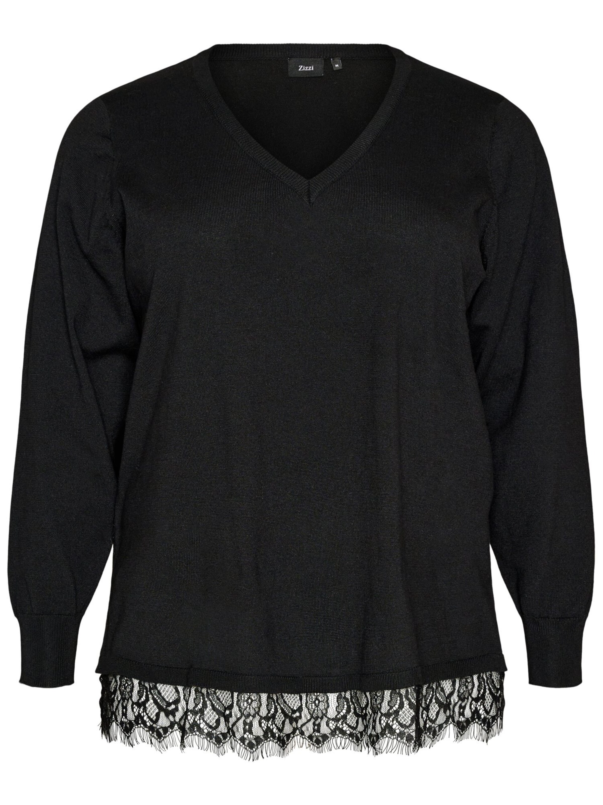 Pull-over 'Mava' Zizzi en noir : devant