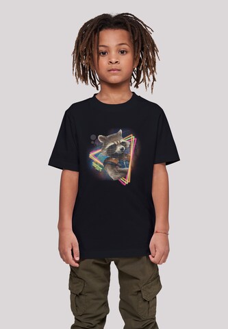 Maglietta 'Marvel Guardians of the Galaxy Neon Rocket' di F4NT4STIC in nero: frontale
