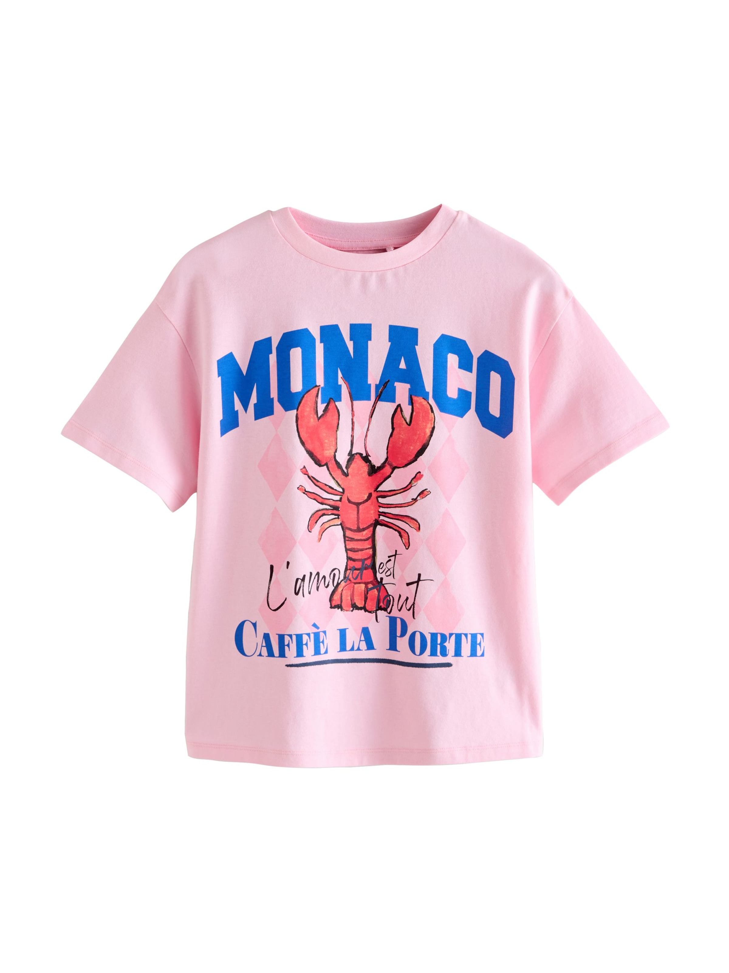 Maglietta Next di colore blu / rosa / rosso / nero, Visualizzazione prodotti