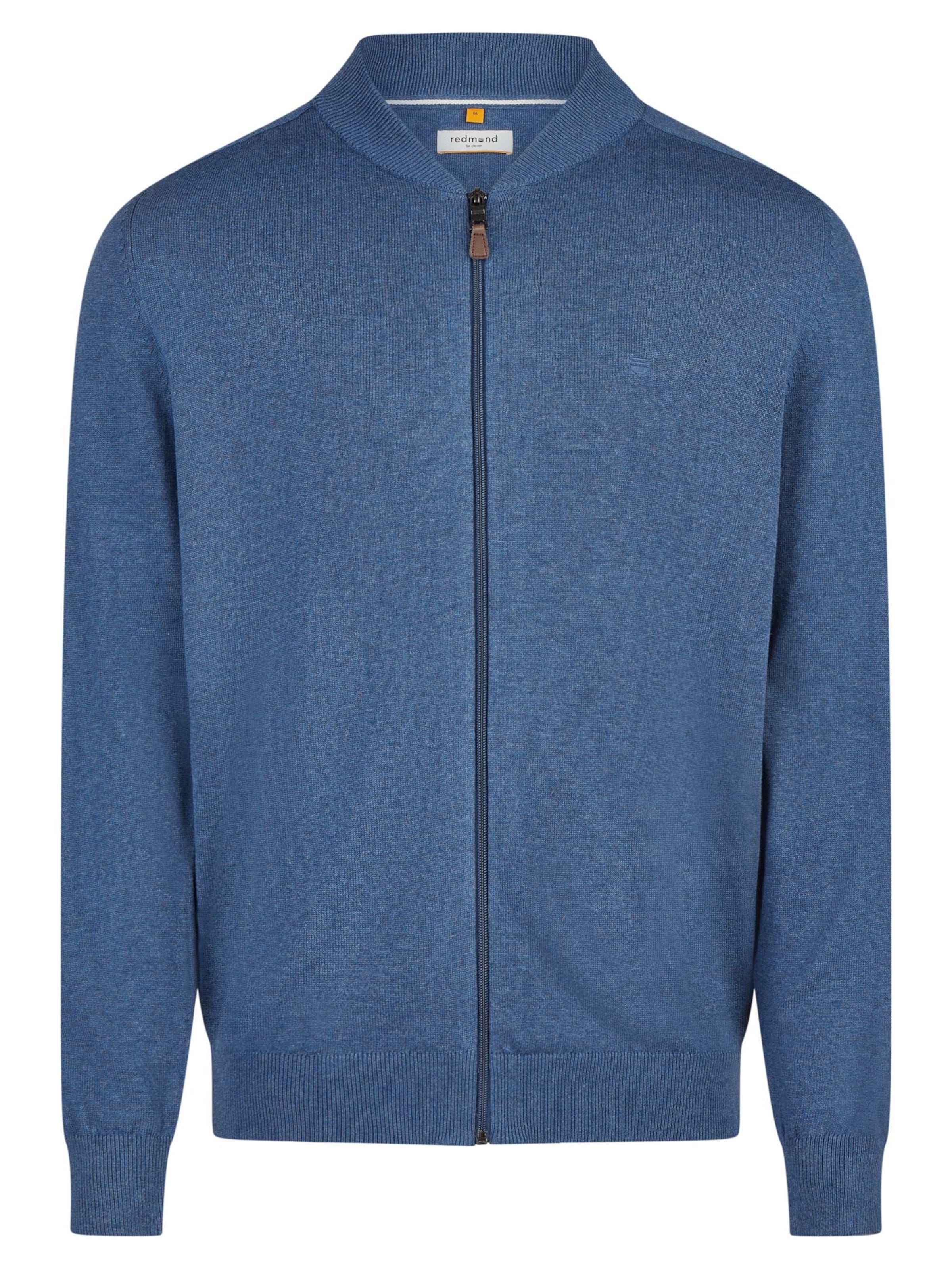 redmond Strickjacke 'Basic'‌‌‌‌‌‌ in Blau: Vorderseite